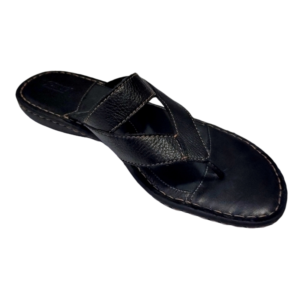 Born Black Leather Crisscross Slide Sandals - Picture 2 of 10